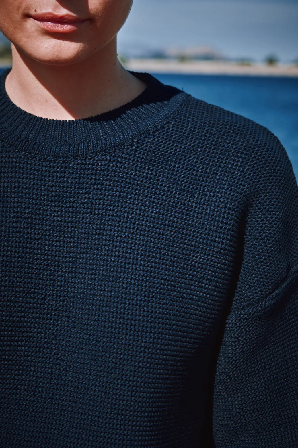 GERALDINE Oversize Tee in Organic Cotton - Navy sold by L’ENVERS product image thumbnail 2