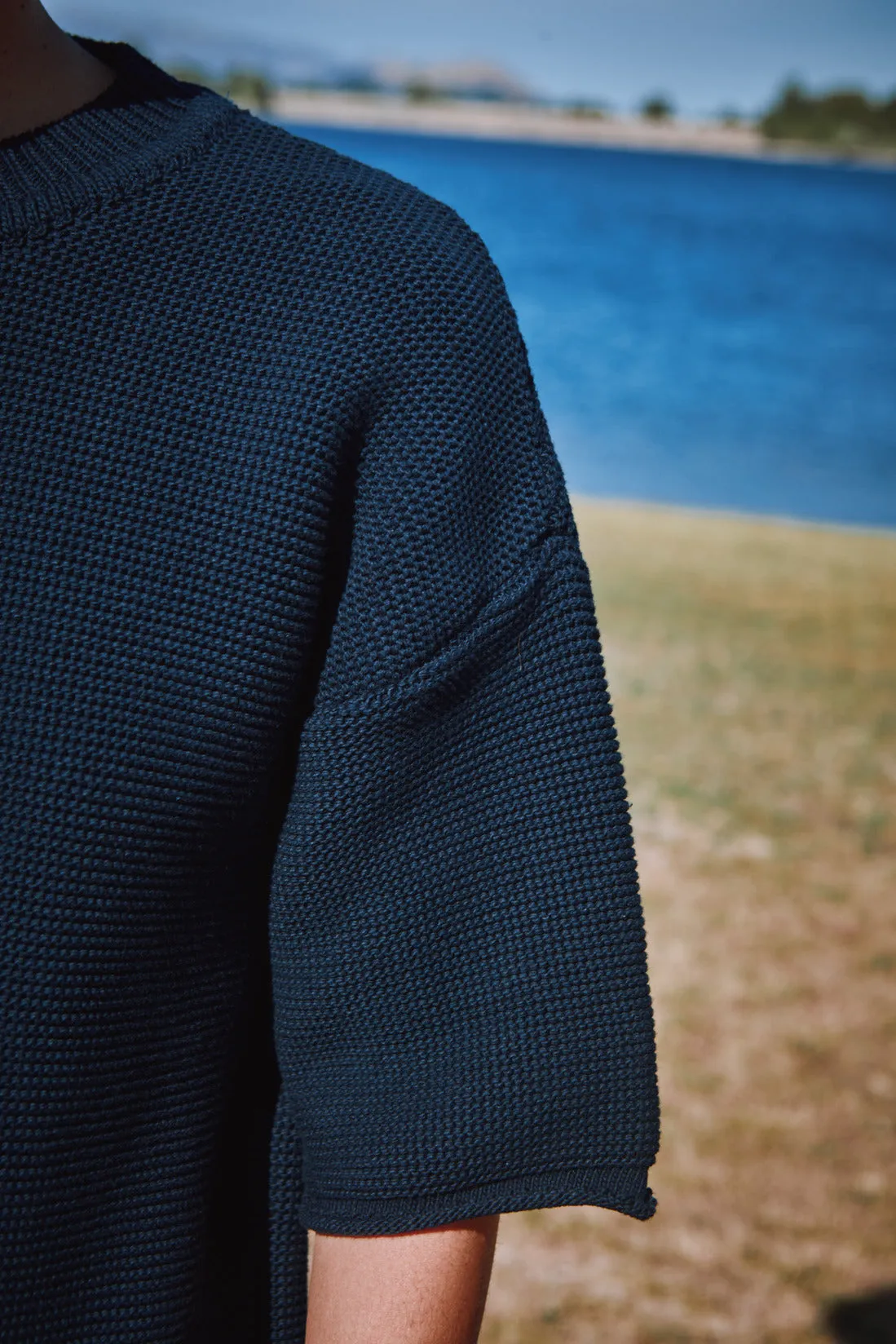 GERALDINE Oversize Tee in Organic Cotton - Navy sold by L’ENVERS product image thumbnail 5