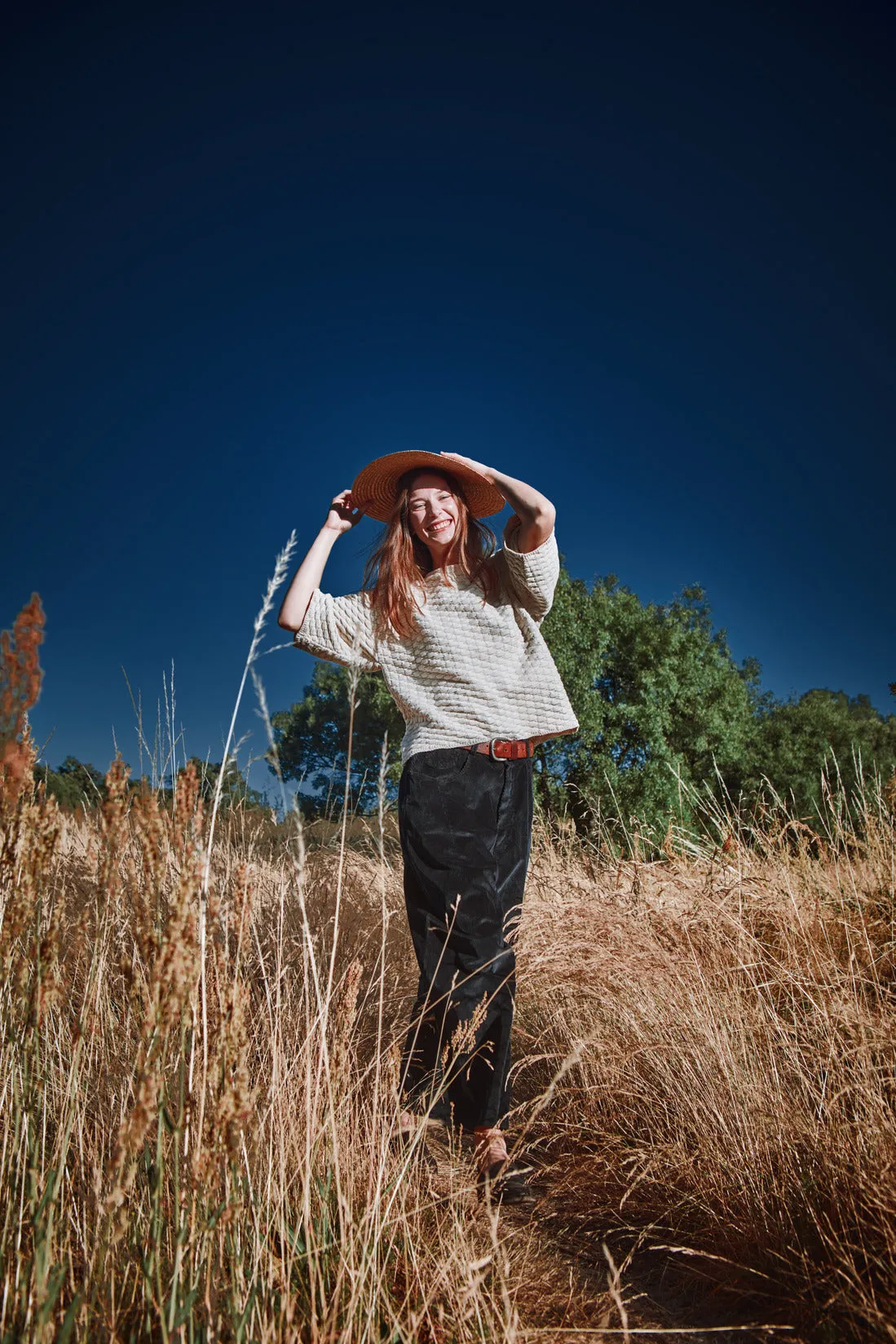 SIDONIE Basketweave-Knit Tee in Organic Cotton - Off-White sold by L’ENVERS product image thumbnail 4