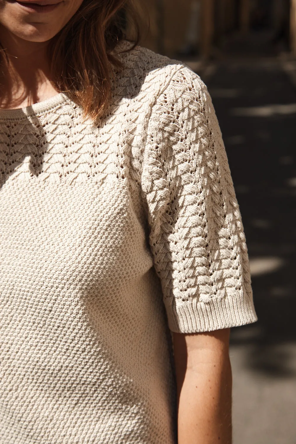 LIZ Lace Top in Organic Cotton - Off-White sold by L’ENVERS