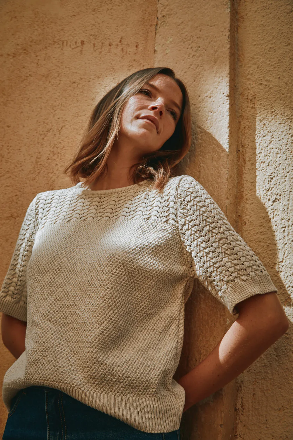 LIZ Lace Top in Organic Cotton - Off-White sold by L’ENVERS product image thumbnail 5