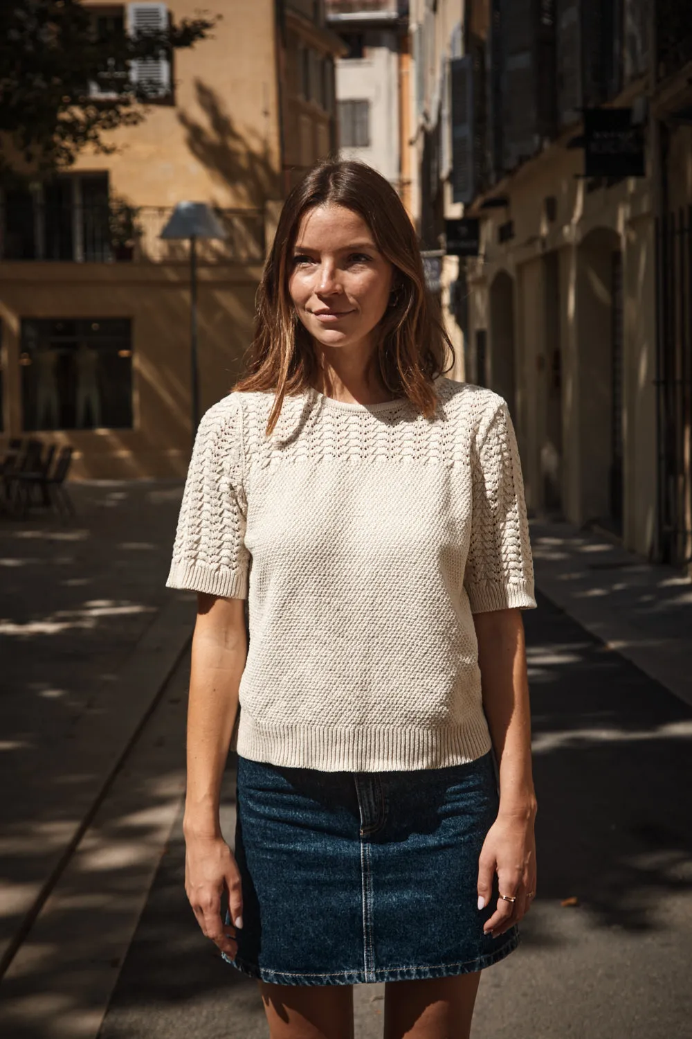 LIZ Lace Top in Organic Cotton - Off-White sold by L’ENVERS product image thumbnail 2