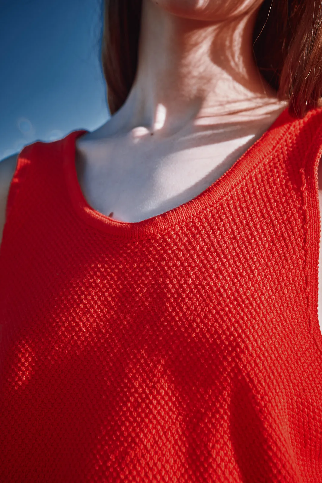 LARA Tank Top in Organic Cotton - Red sold by L’ENVERS product image thumbnail 5