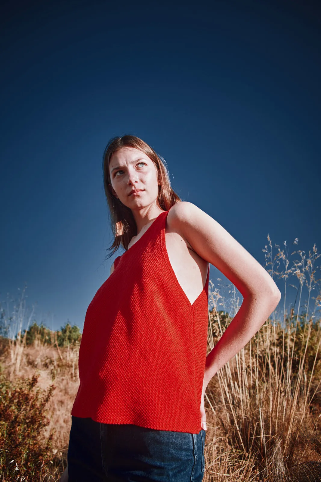 LARA Tank Top in Organic Cotton - Red sold by L’ENVERS product image thumbnail 3