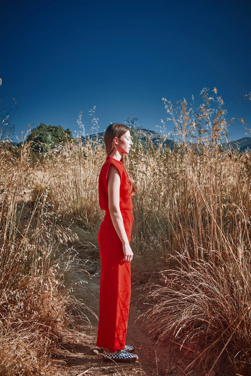 VALENTINE Sleeveless Top in Organic Cotton - Red sold by L’ENVERS product image thumbnail 4