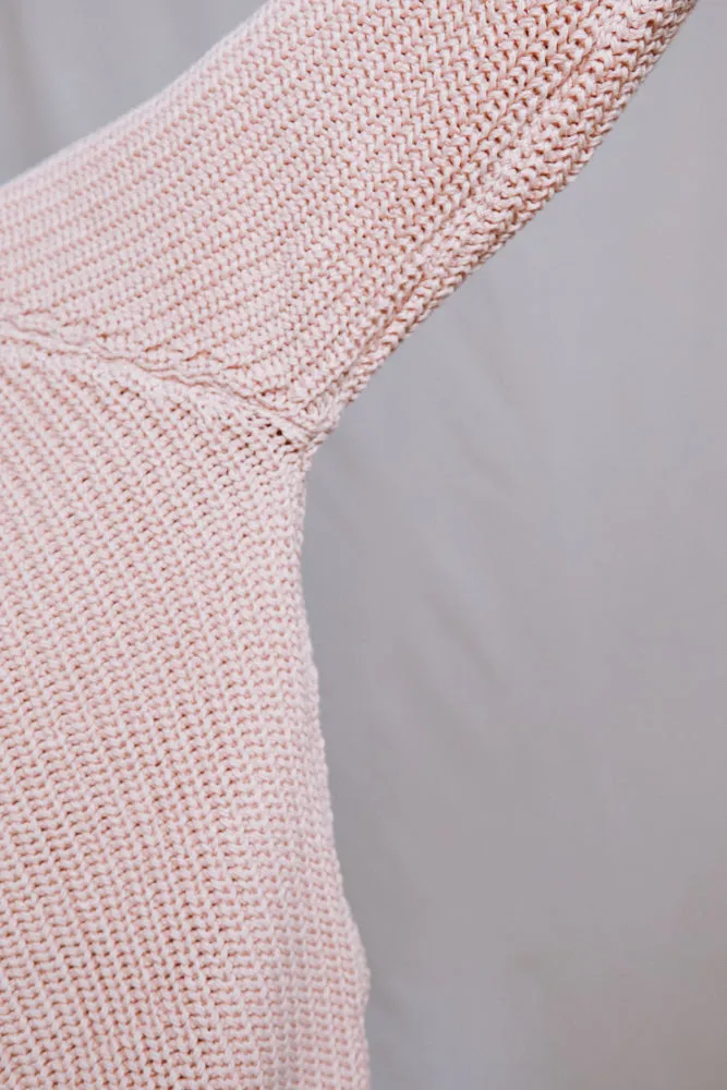 Item #507 - ANNA V-Neck Cardigan in Organic Cotton - Powder Pink sold by L’ENVERS product image thumbnail 4