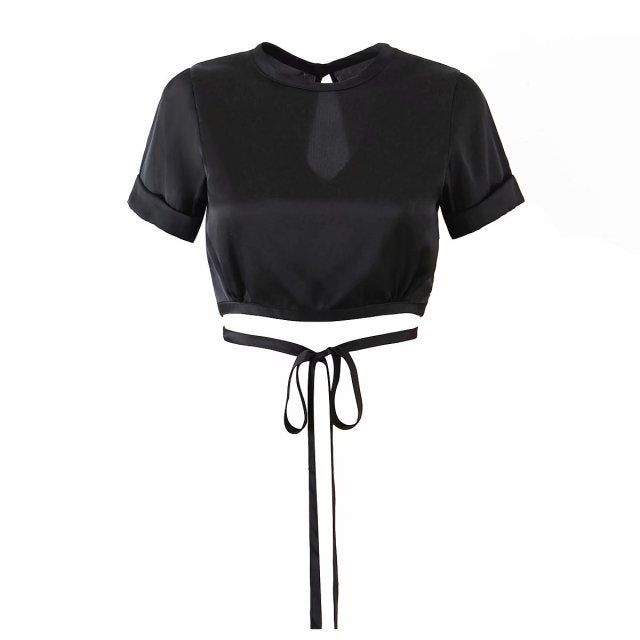 Nessa Satin Cropped Top sold by Hudson and Bailey product image thumbnail 4