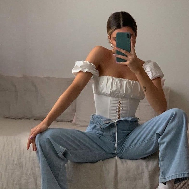 Gemma Lace Up Top sold by Hudson and Bailey product image thumbnail 7