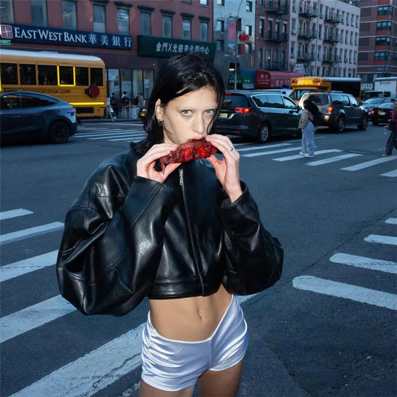 Stockholm Faux Leather Jacket made by Hudson and Bailey