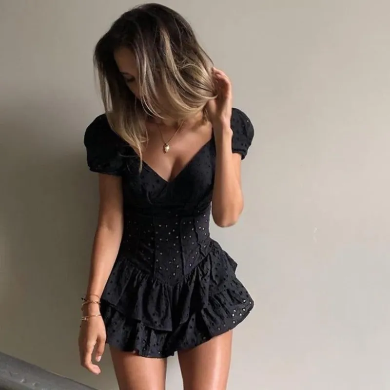 Chelsea Ruffled Mini Dress sold by Hudson and Bailey