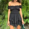 Sarai Ruffled Mini Dress sold by Hudson and Bailey