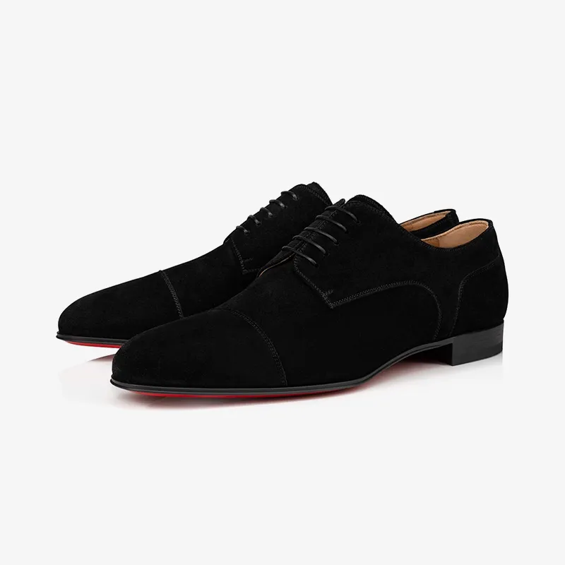 Black Suede Oxford with Grosgrain Piping sold by ArnoConti