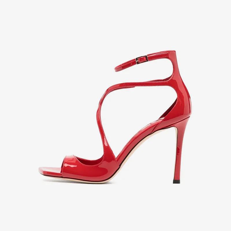 Red Leather Stiletto Sandals sold by ArnoConti product image thumbnail 2