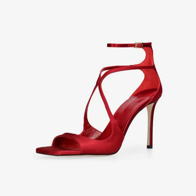 Satin Sandals with Square Toe sold by ArnoConti