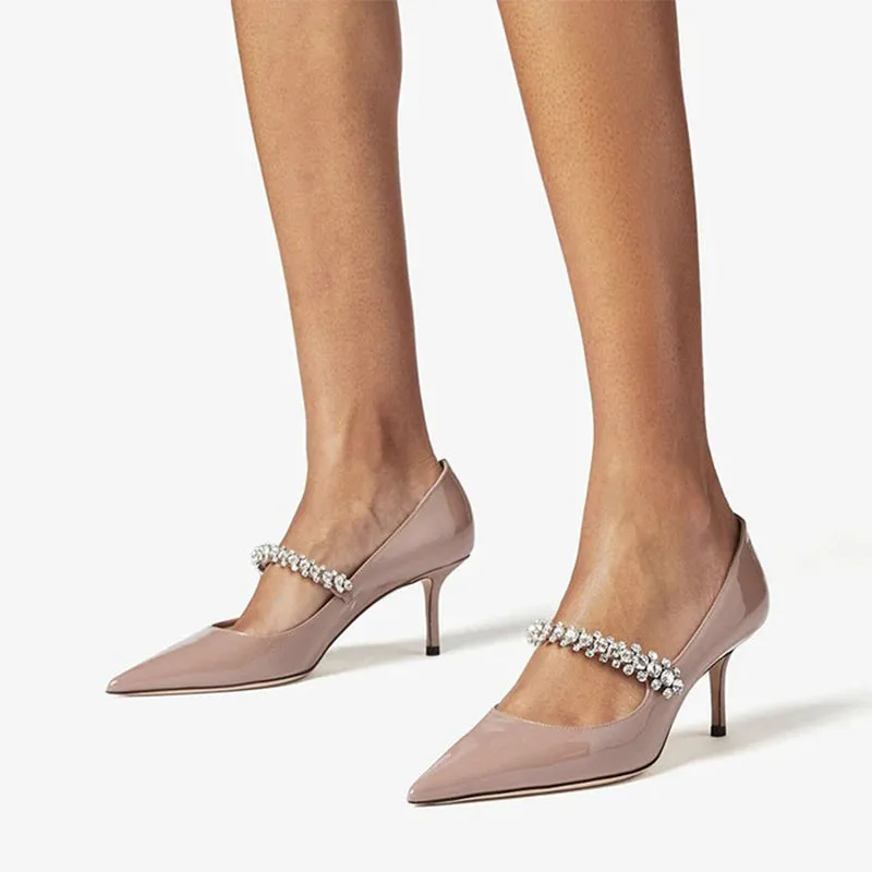 Crystal-Embellished Patent Leather Heels sold by ArnoConti product image thumbnail 2