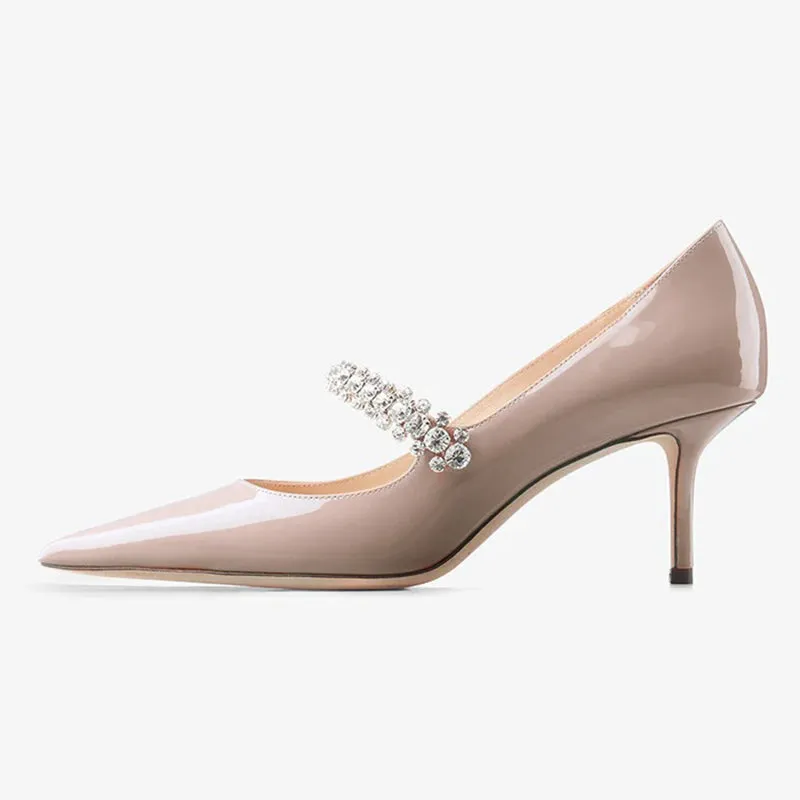 Crystal-Embellished Patent Leather Heels sold by ArnoConti product image thumbnail 3