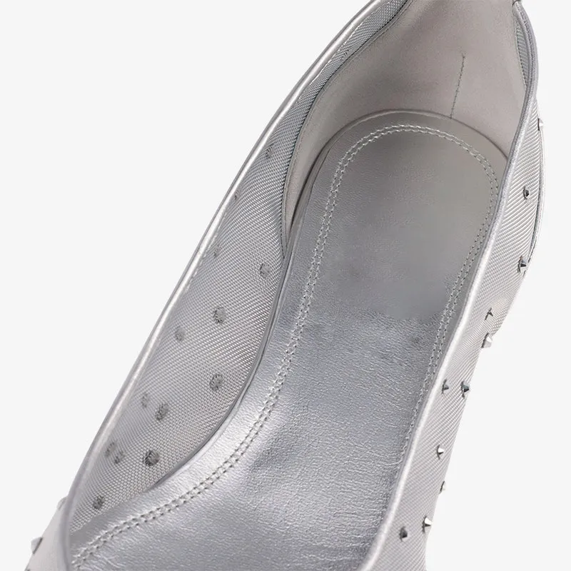 Silver Mesh Split-Toe Flats sold by ArnoConti product image thumbnail 5