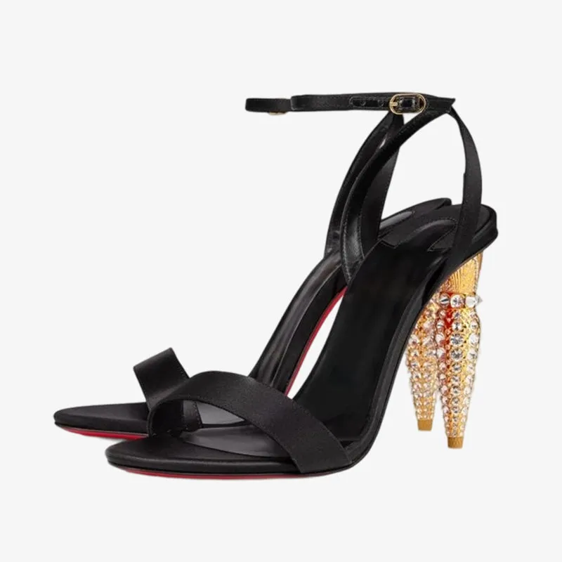 Satin Strass-Embellished Sandal sold by ArnoConti