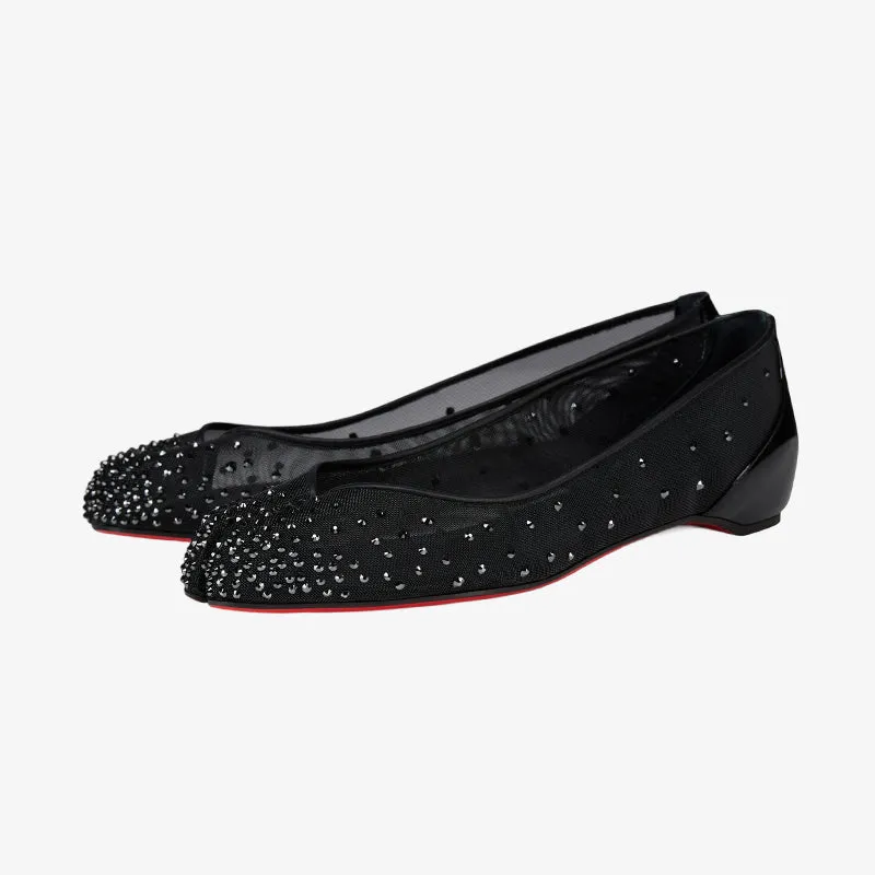 Rhinestone Mesh Split-Toe Flats sold by ArnoConti