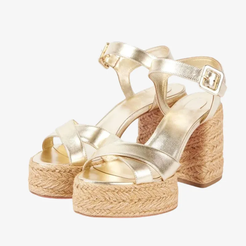 Metallic Platform Espadrille Sandal sold by ArnoConti