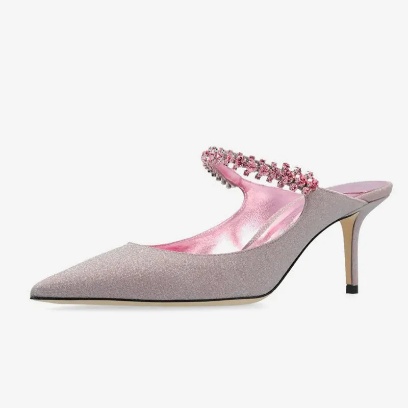 Pink Glitterglitter-detailed Mules sold by ArnoConti