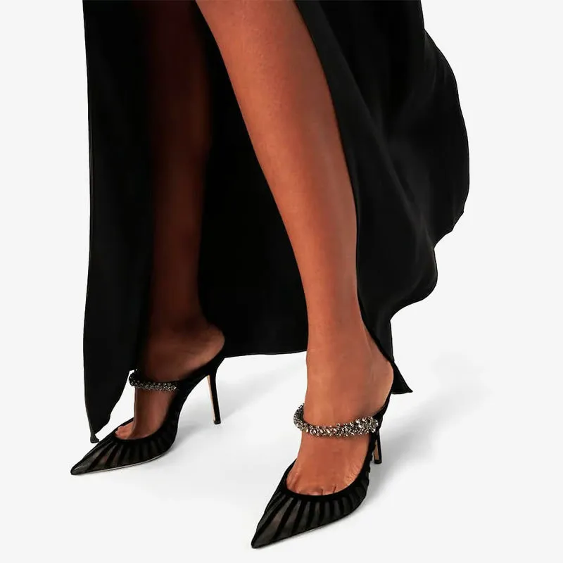Black Mesh Pointed-Toe Pumps sold by ArnoConti product image thumbnail 2
