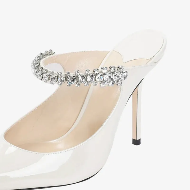 White Patent Leather Mules 100mm sold by ArnoConti product image thumbnail 4