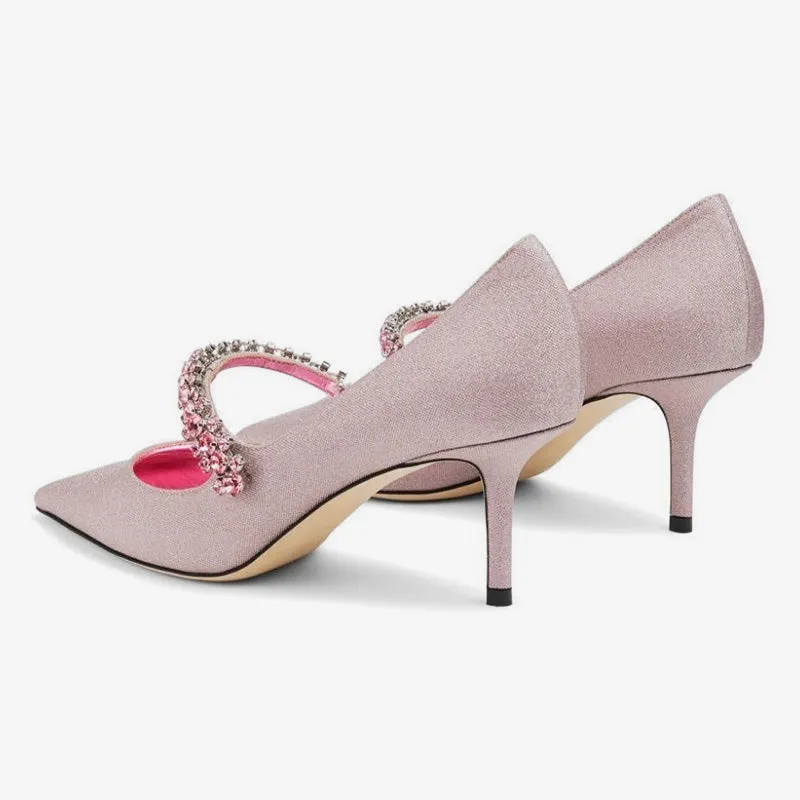 Pink Glittered Leather Pumps 65mm sold by ArnoConti product image thumbnail 4
