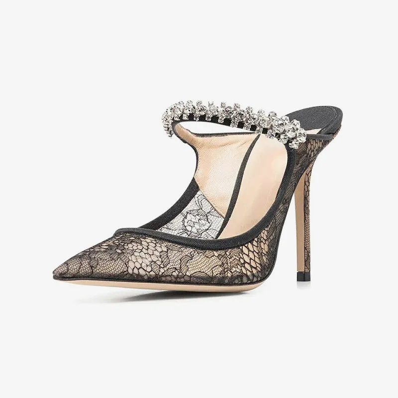 Black Lace Elegant Mules sold by ArnoConti