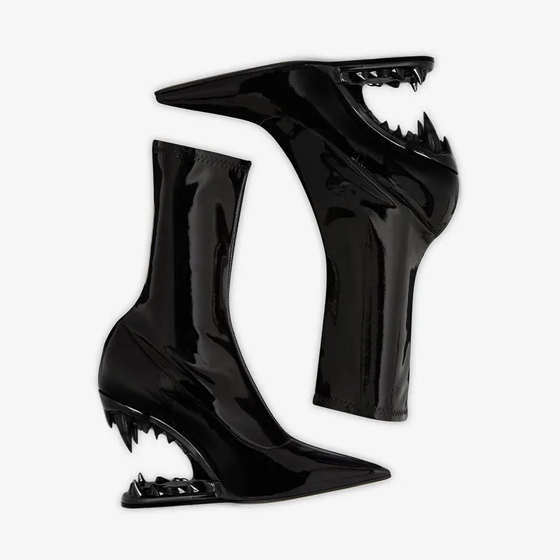 All-Black Stretch Heel Ankle Boots sold by ArnoConti product image thumbnail 3