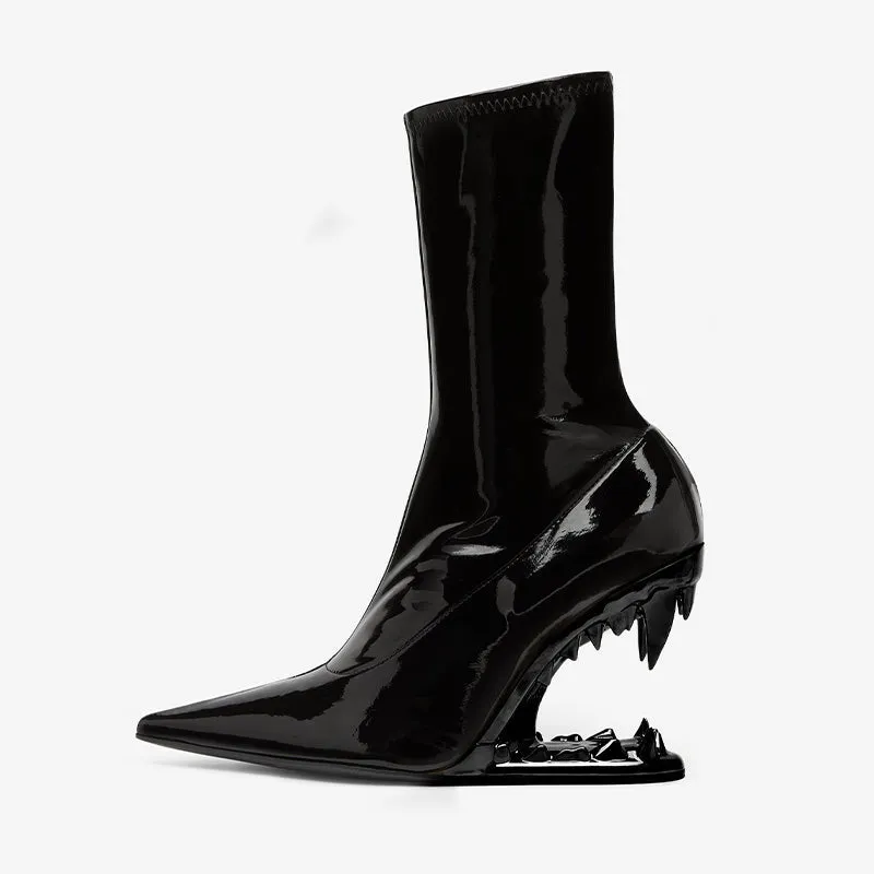 All-Black Stretch Heel Ankle Boots sold by ArnoConti