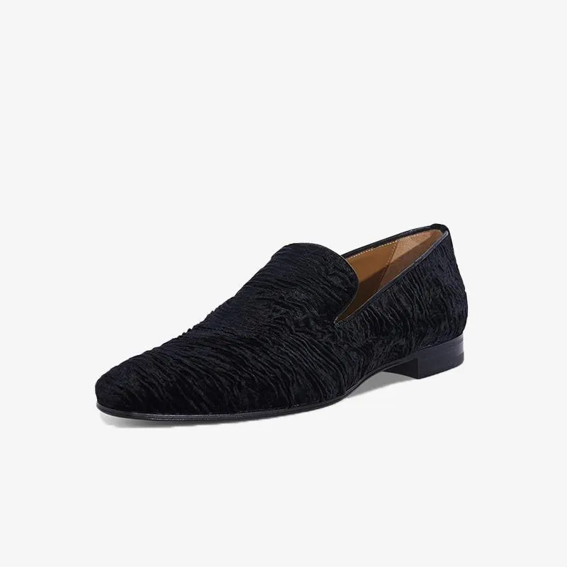 Distinctive Black Velvet Textured Shoes sold by ArnoConti