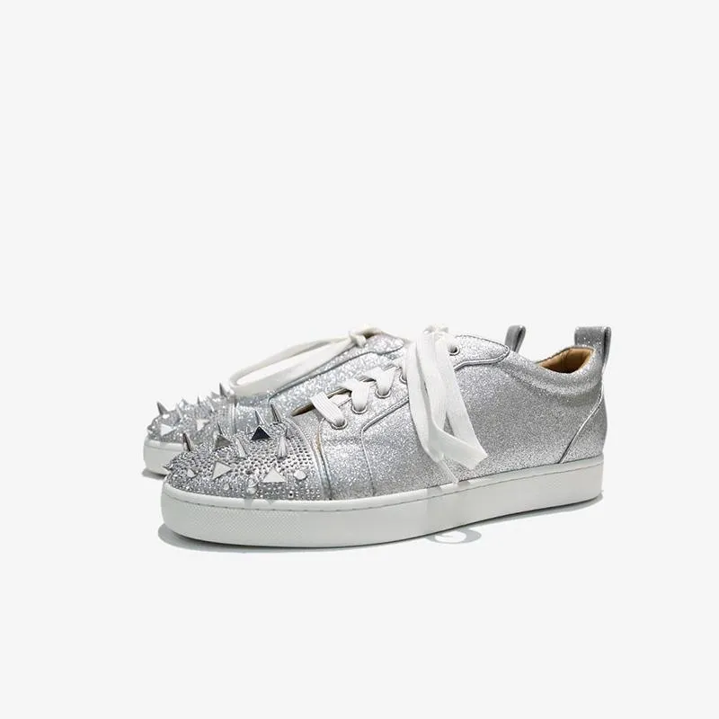 Bedazzled Silver Studded Sneakers sold by ArnoConti
