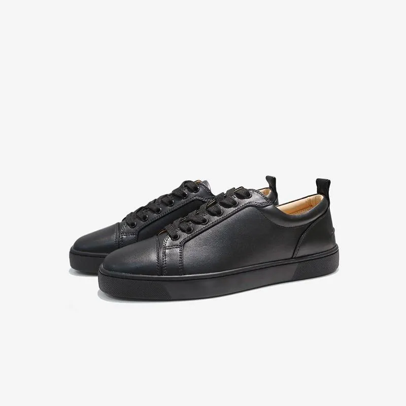 Sleek Black Leather Low-Top Sneakers sold by ArnoConti