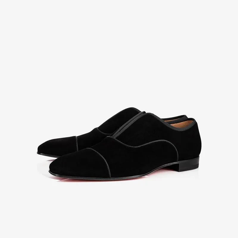 Men's Black Velvet Loafers with Open Uppers sold by ArnoConti