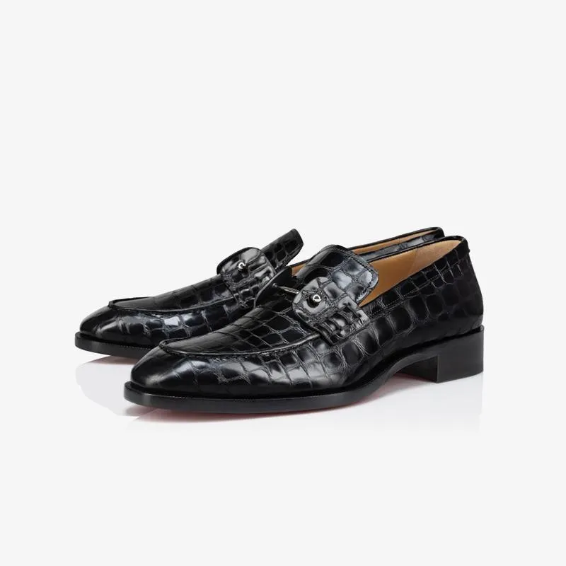 Crocodile Print Leather Loafers made by ArnoConti