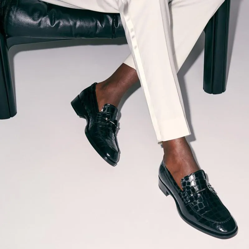 Crocodile Print Leather Loafers sold by ArnoConti product image thumbnail 2