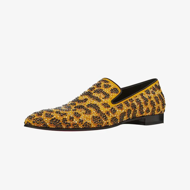 Men's Crystal-Embellished Calf Leather Loafers sold by ArnoConti