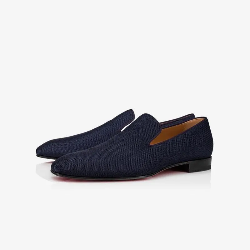 Navy Loafers Men Fabric Leather Slip On sold by ArnoConti