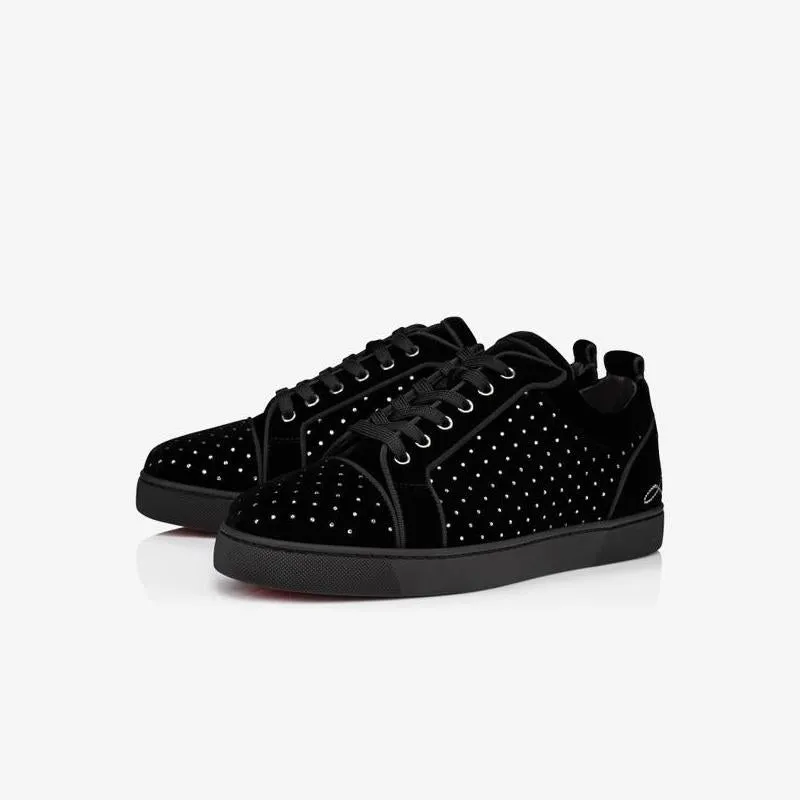 Velvet Black Strass Leather Sneakers made by ArnoConti