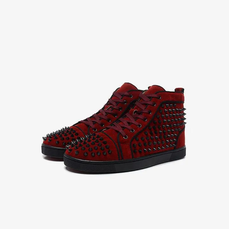 Spikes Red Velvet Trendy Mens Shoes sold by ArnoConti