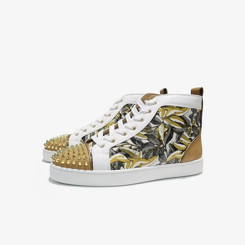 Leather Studded Patterns High Top Sneakers made by ArnoConti