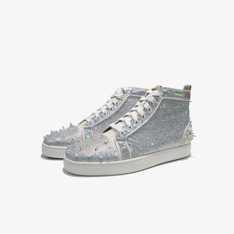 Spikes Silver Strass High-top Sneakers sold by ArnoConti