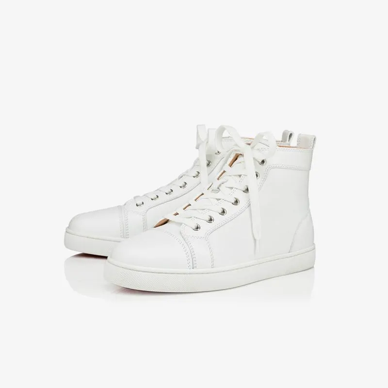 Leather lassic Men's White High Top Sneakers sold by ArnoConti