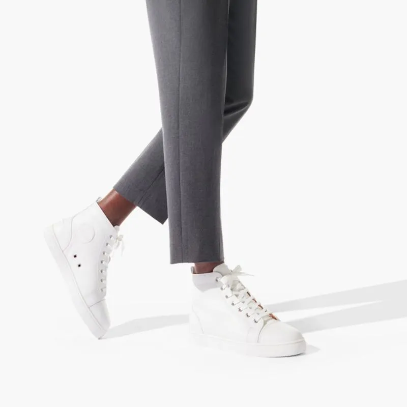 Leather lassic Men's White High Top Sneakers sold by ArnoConti product image thumbnail 2