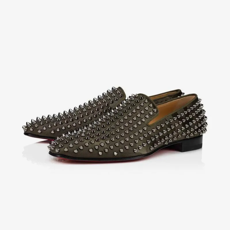 Canvas Slip-on Spikes Studded Loafers sold by ArnoConti