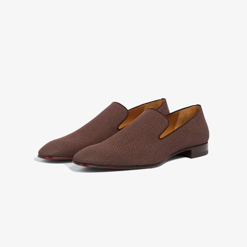 Brown Fabric Slip On Loafers Calf sold by ArnoConti