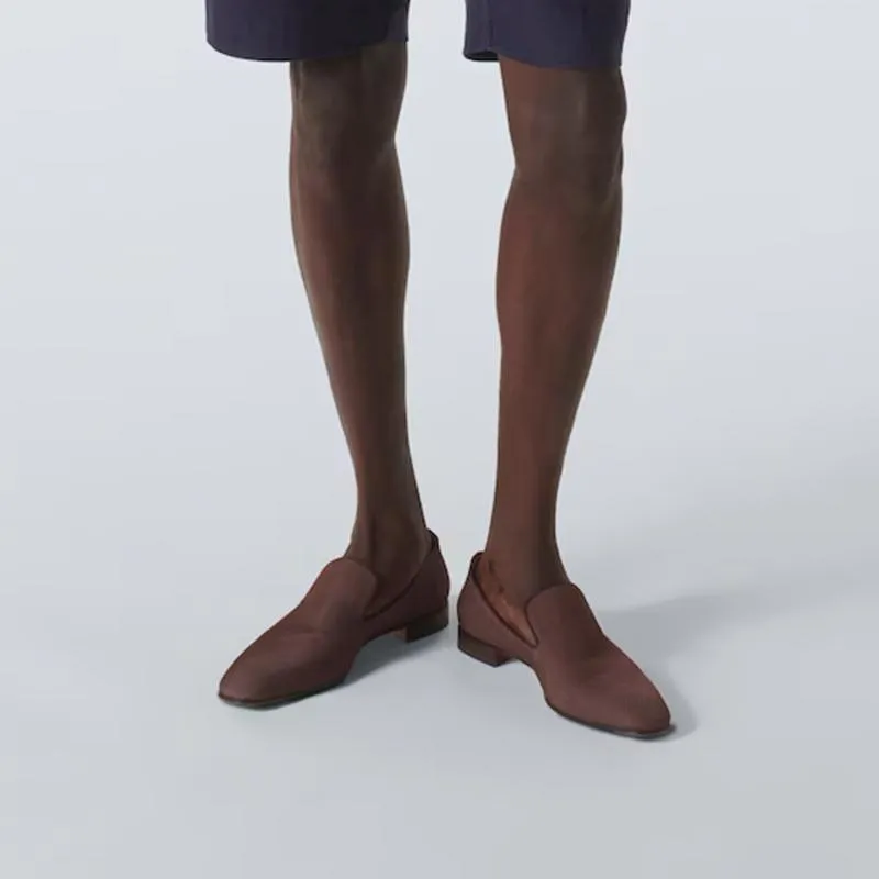 Brown Fabric Slip On Loafers Calf sold by ArnoConti product image thumbnail 2