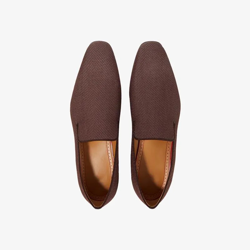 Brown Fabric Slip On Loafers Calf sold by ArnoConti product image thumbnail 5