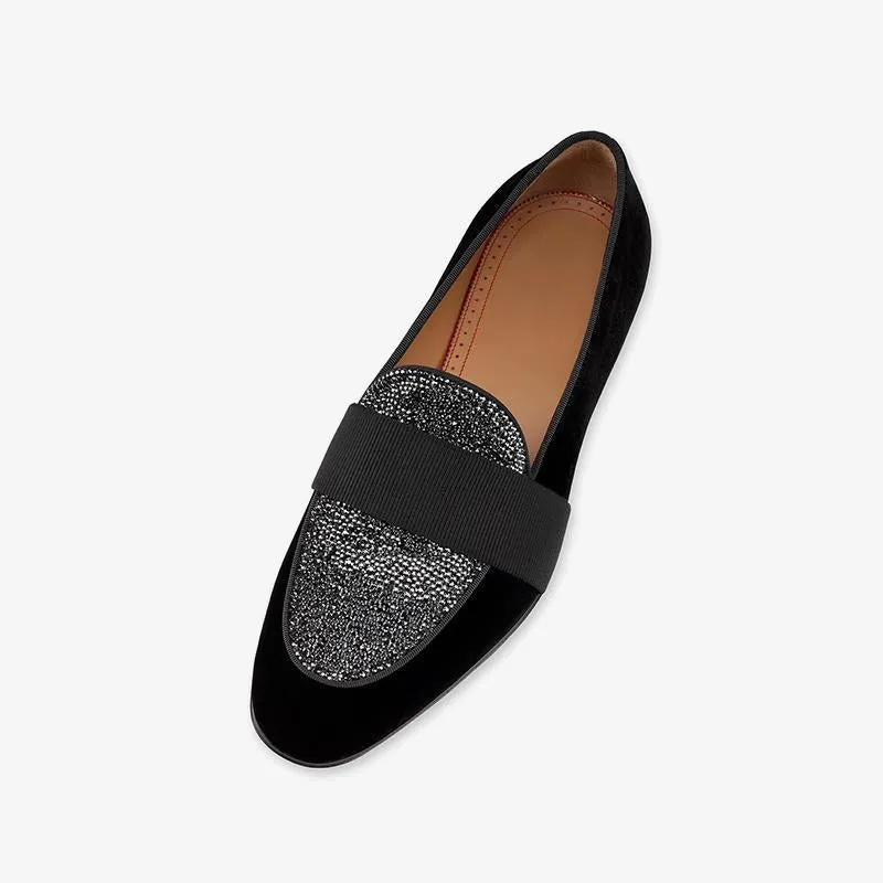 Glitter Rhinestone Strap Loafers Velvet Leather sold by ArnoConti product image thumbnail 4